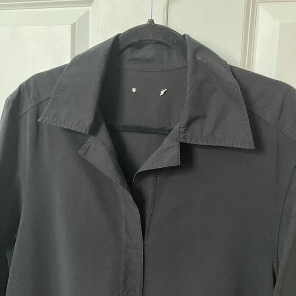 COS Oversized Open Collar Shirt Dress Womens Black Neutral Minimalist - Picture 7 of 13